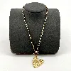 31233645 collier avec pendantif coeur martelé en acier doré l45 cm
