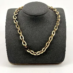 31234150 collier chaîne maille ovale moyen en acier doré l50 cm