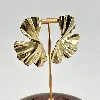 3126609 boucles d'oreilles feuilles martelées en acier doré t2,8 x 5 cm