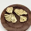 3126609 boucles d'oreilles feuilles martelées en acier doré t2,8 x 5 cm