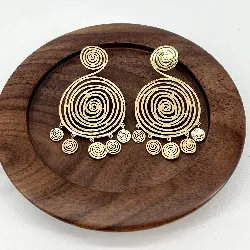 3130909 boucles d'oreilles pendantes métaillon avec motif t3,8 x 5,7 cm