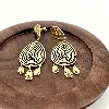 3131109 boucles d'oreilles pendants style bohême en acier doré t2 x 6 cm