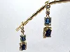 330079 boucles d'oreilles pendantes avec oxydes blues et blancs