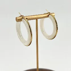 3600809 créoles boucles d'oreilles créoles en acier doré d4 cm