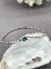 87394018 bracelet en argent demi jonc chaînette oxydes vert et blancs l18 cm argent 925 millième (22 ct) 3,9g