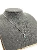 87394045 collier chaîne avec pendentif rond pavé des oxydes vert et blancs l45 cm argent 925 millième (22 ct) 2,36g