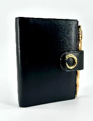 agenda cartier en cuir noir avec porte mine trinity