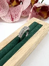 bague agatha semi pavé d'oxydes t50,5 argent 925 millième (22 ct) 3,33g