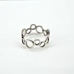 bague argent avec motifs ronds ajourés t53 argent 925 millième (22 ct) 1,48 g