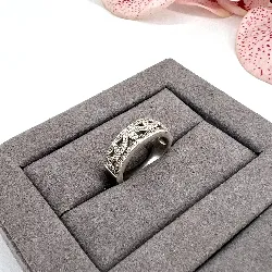 bague argent demi alliance d'oxydes  argent 925 millième (22 ct) 4,29g