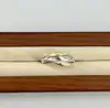 bague argent feuilles dorées t53 argent 925 millième (22 ct) 1,76g
