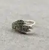 bague argent orné de pierres marcassites t55 argent 925 millième (22 ct) 2,72g
