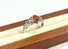 bague argent ornée d'une ambre t62 argent 925 millième (22 ct) 2,77g