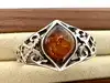 bague argent ornée d'une ambre t62 argent 925 millième (22 ct) 2,77g