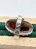 bague en argent ornée d'ambre naturel avec inclusions t53 argent 925 millième (22 ct) 6,43g