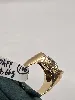 bague tank en or rose et platine sertie de 4 diamants taille ancienne ovale épaulés de petits diamants or 750 millième (18 ct) 14,