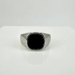 bgac bague chevalière avec onyx carré en acier t66