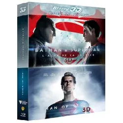 blu-ray collection 2 films : batman v superman : l'aube de la justice + man of steel - 3d + 2d