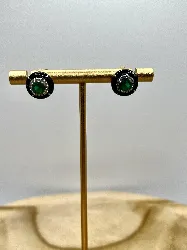 boar boucles d'oreilles puces onyx et oxydes  argent 925 millième (22 ct) 0