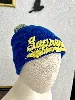 bonnet supreme x new era bleu et jaune à pompom