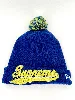 bonnet supreme x new era bleu et jaune à pompom