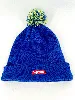bonnet supreme x new era bleu et jaune à pompom