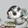 boucles d'oreilles argent ornées de cristaux 3 couleurs 1,9 x 1,1cm argent 925 millième (22 ct) 2,96g