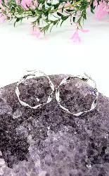 boucles d'oreilles créoles torssadées en or blanc or 375 millième (9 ct) 1,64g