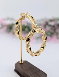 boucles d'oreilles graziella grandes créoles tournantes en or or 750 millième (18 ct) 9,74g