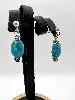 boucles d'oreilles ornées de turquoise  argent 925 millième (22 ct) 3,75g