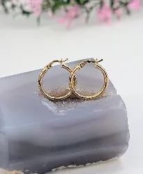 boucles d'oreilles petites créoles lisses or 750 millième (18 ct) 3,23g