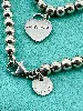 bracelet de perles tiffany & co return to tiffany avec pendentif plaque cœur  argent 925 millième (22 ct) 5,48g