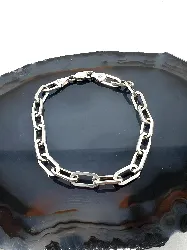 bracelet en argent maille trombone l18,5cm  argent 925 millième (22 ct) 7,89g