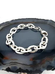 bracelet en argent maillons ovales l18 cm argent 925 millième (22 ct) 17,72g