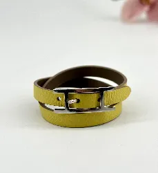 bracelet hermès behapi en cuir lime