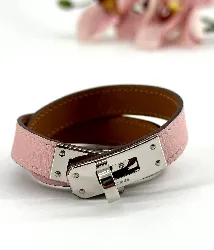 bracelet hermès kelly double tour en cuir couleur sakura