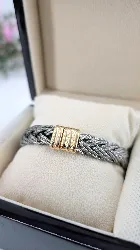 bracelet vintage fred force 10 en or et acier or 750 millième (18 ct) 29,35g