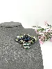 broche abeille en métal couleur bronze ornée des strass verts, bleus et violets