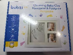 bubzi co empreint bébé cadeau bebe garcon platre bebe, argile blanche non toxique, souvenir personnalisé pour décoration chambre b