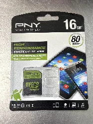 carte mémoire micro sd 16 go pny avec adaptateur sd