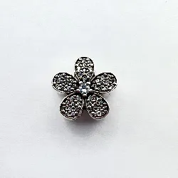 charm pandora en forme de fleur orné d'oxydes argent 925 millième (22 ct) 3,95g