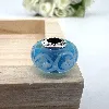 charm pandora murano bleu à fleurs blanches  argent 925 millième (22 ct) 3,25g