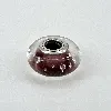 charm pandora verre de murano rose à gouttes blanches argent 925 millième (22 ct) 3,20g