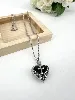 collier commémoratif avec pendentif coeur et croix en acier inoxydable