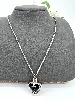 collier commémoratif avec pendentif coeur et croix en acier inoxydable