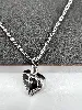 collier commémoratif avec pendentif coeur et croix en acier inoxydable