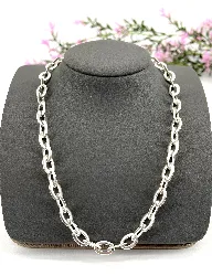 collier en argent maillons ovales l49cm argent 925 millième (22 ct) 50g
