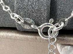 collier maille forçat losange pendentif ronds et coeurs  argent 925 millième (22 ct) 5,27g