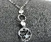 collier maille forçat losange pendentif ronds et coeurs  argent 925 millième (22 ct) 5,27g