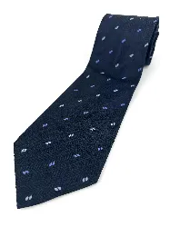 cravate cotton park 100% soie tissée bleu marine